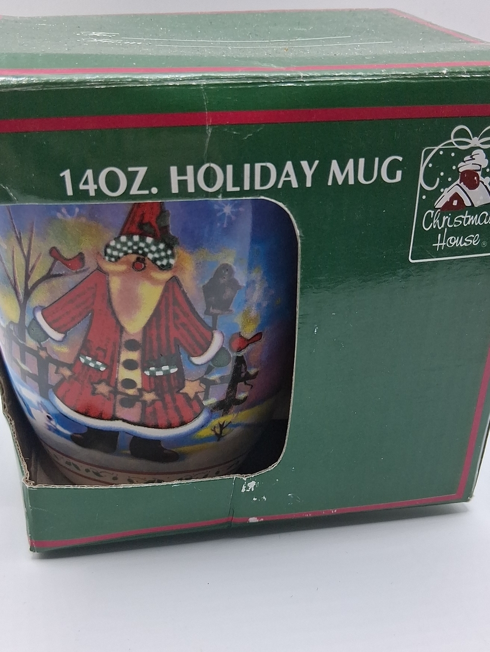 14oz Holiday Mug - Red Santa Design